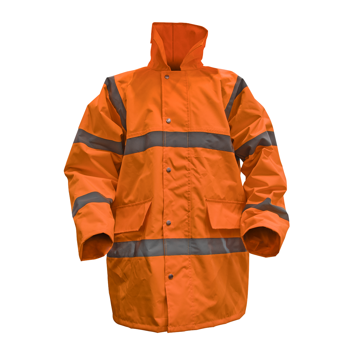 Sealey Hi-Vis Orange Motorway Jacket with Quilted Lining - Large