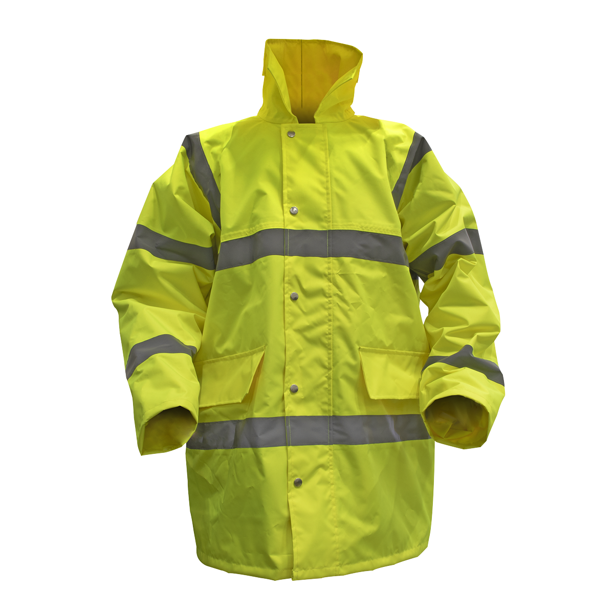 Sealey Hi-Vis Yellow Motorway Jacket with Quilted Lining - Large