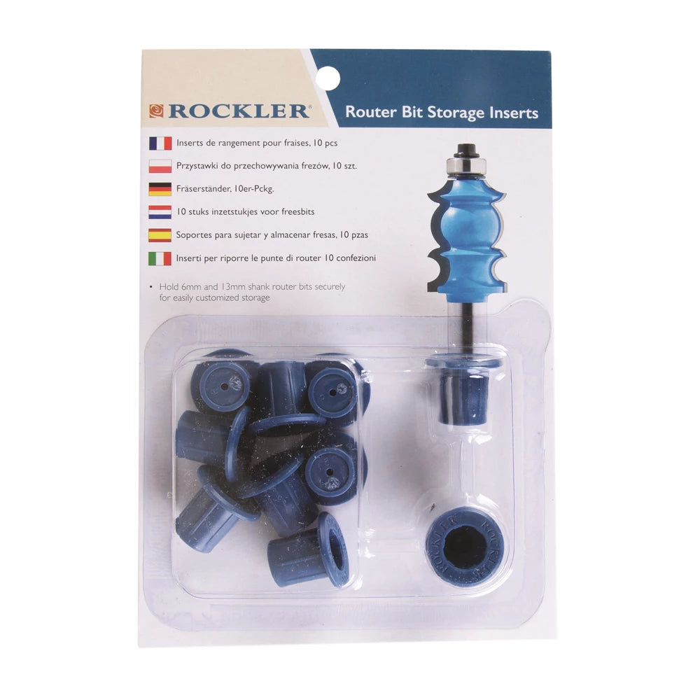 Rockler Router Bit Storage Inserts 10Pk