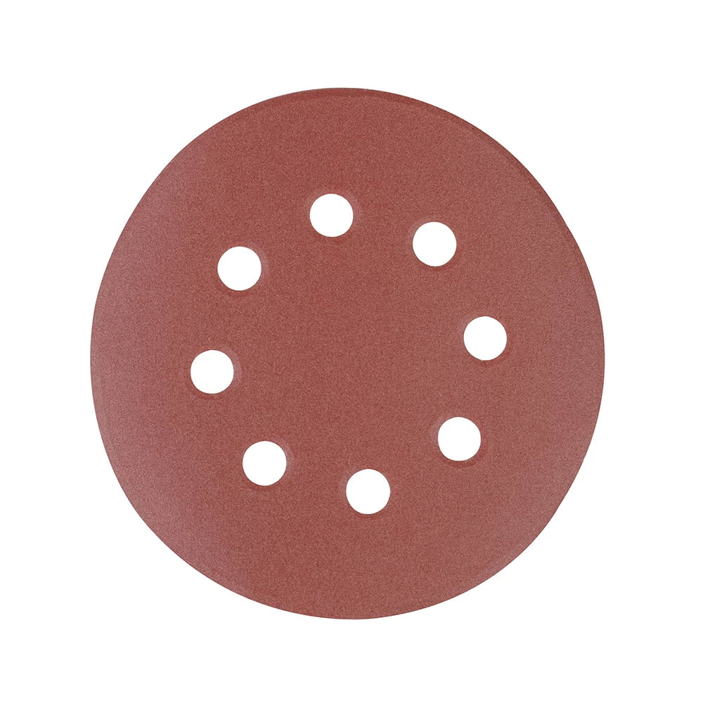 Silverline Hook & Loop Discs Punched 125mm 10Pk - 40 Grit