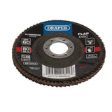 Draper Tools Aluminium Oxide Flap Disc, 115 x 22.23mm, 60 Grit