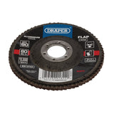 Draper Tools Aluminium Oxide Flap Disc, 115 x 22.23mm, 80 Grit