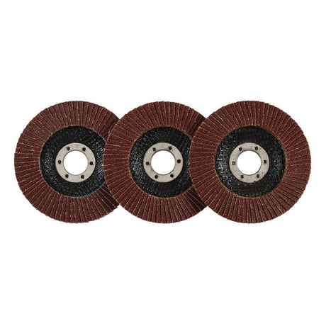 Draper Tools Aluminium Oxide Flap Discs, 115 x 22.23mm, 60 Grit (Pack Of 10)