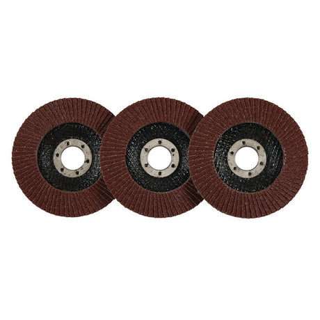 Draper Tools Aluminium Oxide Flap Discs, 115 x 22.23mm, 80 Grit (Pack Of 10)