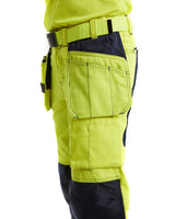 Blaklader Women's Hi-Vis Trousers with Stretch 7163 #colour_hi-vis-yellow-navy-blue