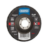 Draper Tools Zirconium Oxide Flap Disc, 115 x 22.23mm, 80 Grit