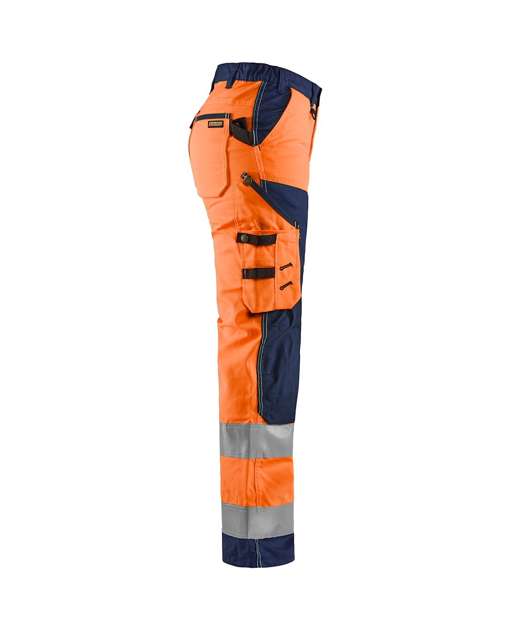 Blaklader Women's Hi-Vis Trousers without Nail Pockets 7155 #colour_orange-navy-blue