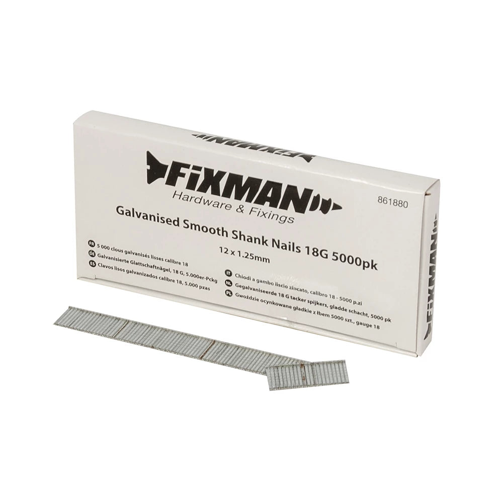 Fixman Galvanised Smooth Shank Nails 18G 5000Pk