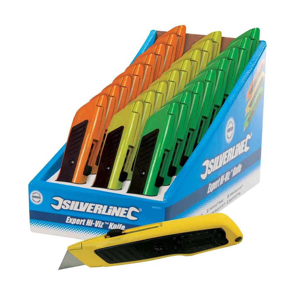 Silverline Expert Hi-Vis Knife Display Box 24Pce