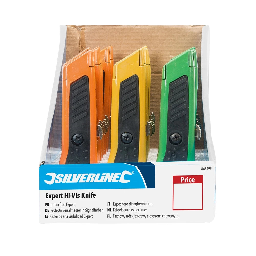 Silverline Expert Hi-Vis Knife Display Box 24Pce