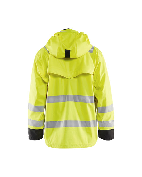 Blaklader Rain Jacket Hi-Vis Level 2 4302 #colour_hi-vis-yellow-navy-black