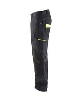 Blaklader Service Trousers with Stretch 1495 #colour_black-hi-vis-yellow