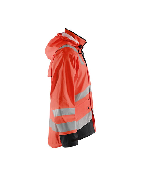 Blaklader Rain Jacket Hi-Vis Level 2 4302 #colour_red-hi-vis-black