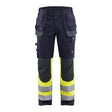 Blaklader Multinorm Inherent Trousers 1489 #colour_navy-blue-hi-vis-yellow