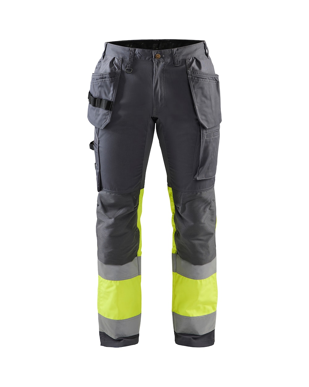 Blaklader Hi-Vis Trousers with Stretch 1558 - Mid Grey/Hi-Vis Yellow