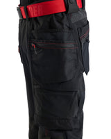 Blaklader Craftsman Trousers 4-Way Stretch 1522 - Black/Red