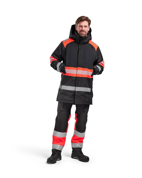 Blaklader Winter Parka Hi-Vis 4485 #colour_black-red-hi-vis