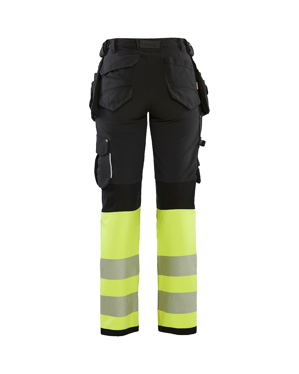 Blaklader Women's Hi-Vis 4-Way-Stretch Trousers 7193 #colour_black-hi-vis-yellow