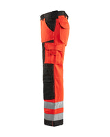 Blaklader Hi-Vis Trousers without Nail Pockets 1566 - Hi-Vis Red/Black