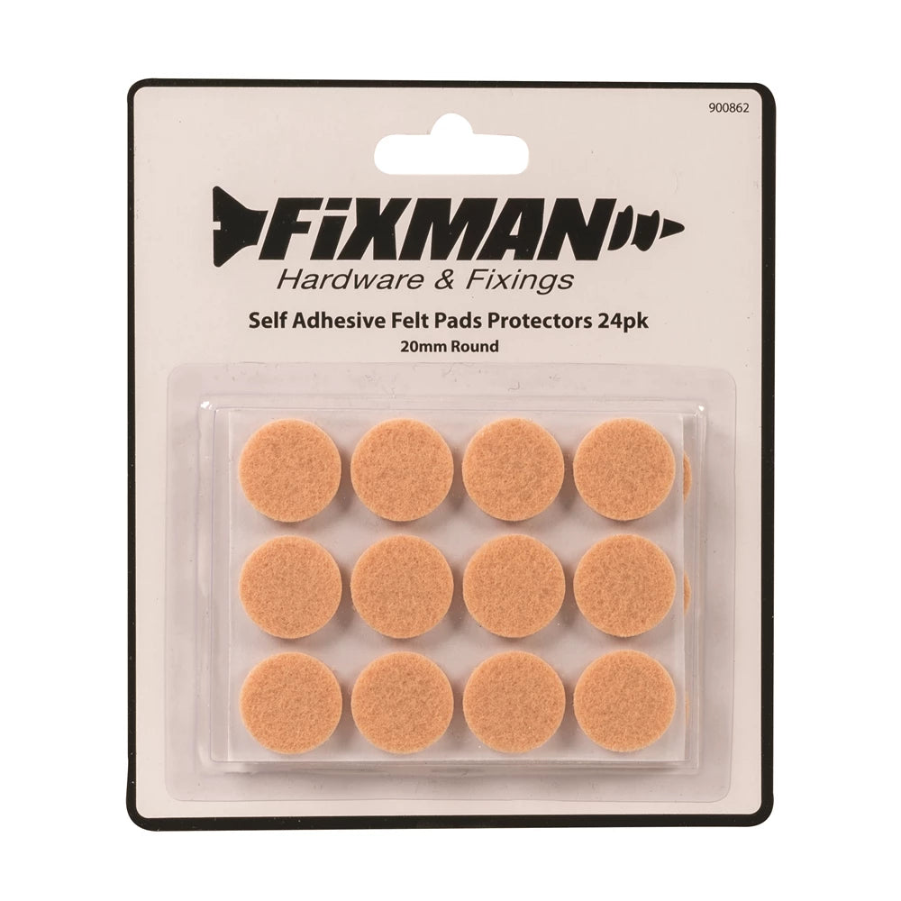 Fixman Self Adhesive Felt Pads Protectors 24Pk