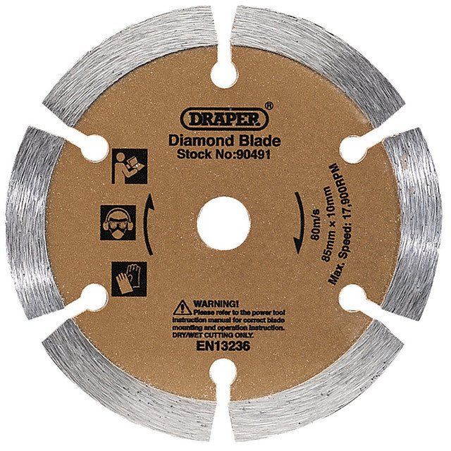 Draper Tools Segmented Diamond Blade, 85mm