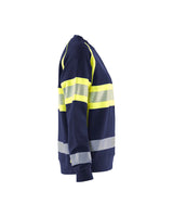 Blaklader Women's Hi-Vis Sweatshirt 3409 #colour_navy-blue-hi-vis-yellow