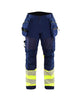 Blaklader Softshell Hi-Vis Trousers 1821 #colour_navy-blue-hi-vis-yellow