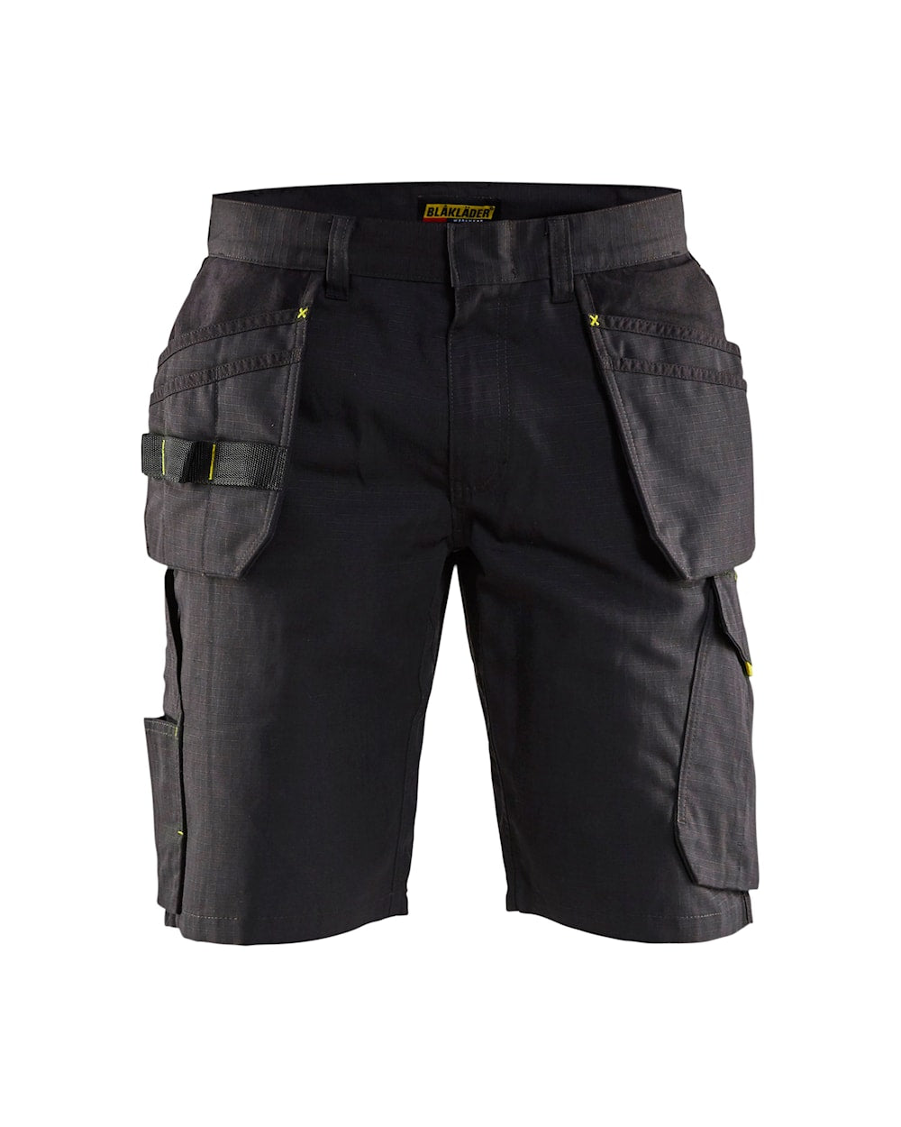 Blaklader Service Shorts with Nailpockets 1494 #colour_black-hi-vis-yellow