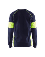 Blaklader Long Sleeved T-Shirt 3520 #colour_navy-blue-hi-vis-yellow