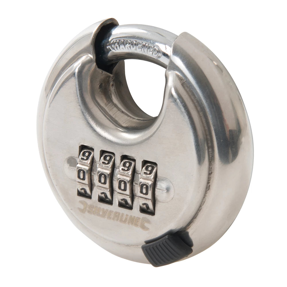 Silverline Stainless Steel Combination Disc Padlock 4-Digit