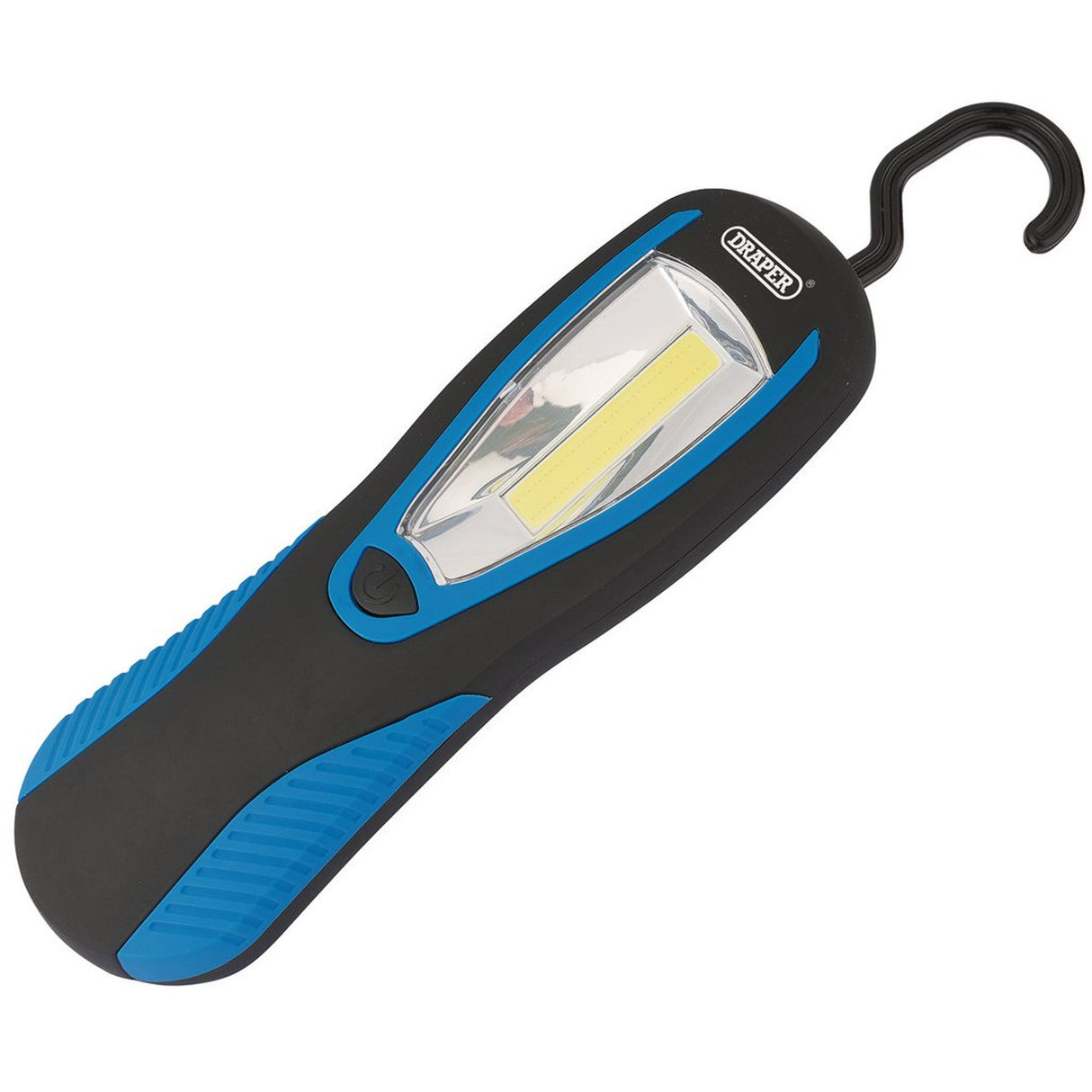 Draper Tools Cob Led Work Light With Magnetic Back And Hanging Hook, 3W, 200 Lumens, Blue, 3 x Aa Batteries Supplied