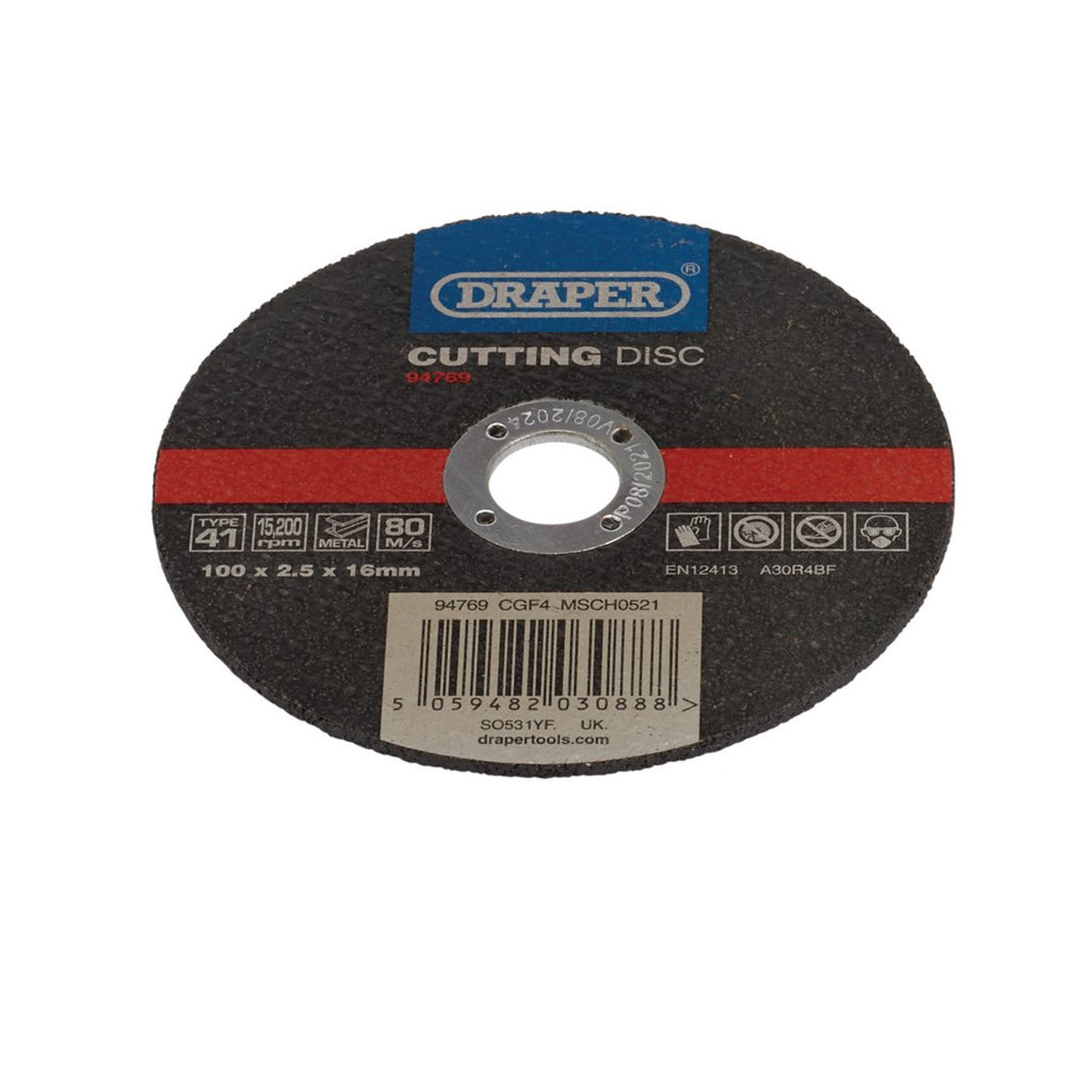 Draper Tools Metal Cutting Disc, 100 x 2.5 x 16mm