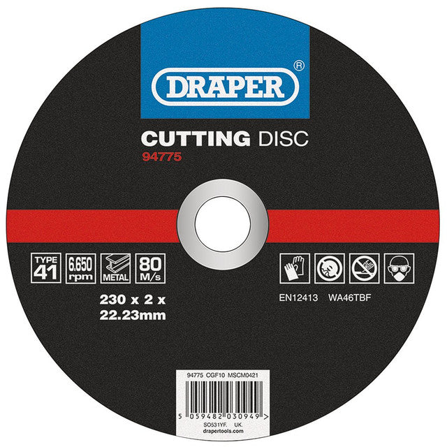 Draper Tools Metal Cutting Disc, 230 x 2 x 22.23mm