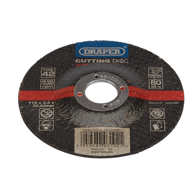 Draper Tools Dpc Metal Cutting Disc, 115 x 2.5 x 22.23mm