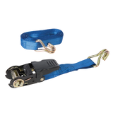 Silverline Rubber-Handled Ratchet Tie Down Strap J-Hook 4.5m x 25mm - Rated 350kg/Capacity 700kg