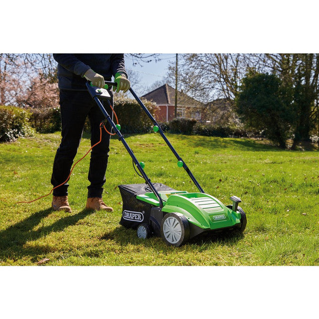 Draper Tools 230V 2-In-1 Lawn Aerator And Scarifier, 320mm, 1500W