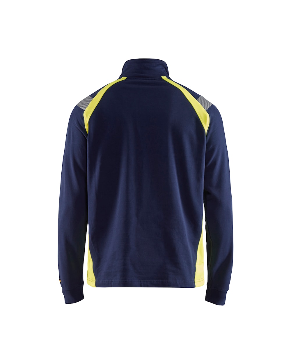 Blaklader Sweatshirt with Half Zip 3432 #colour_navy-blue-hi-vis-yellow