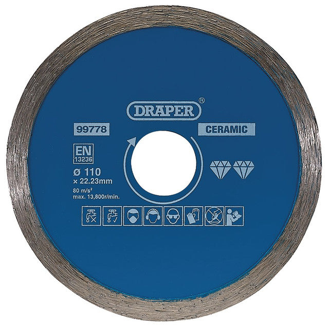 Draper Tools Continuous Diamond Blade, 110mm