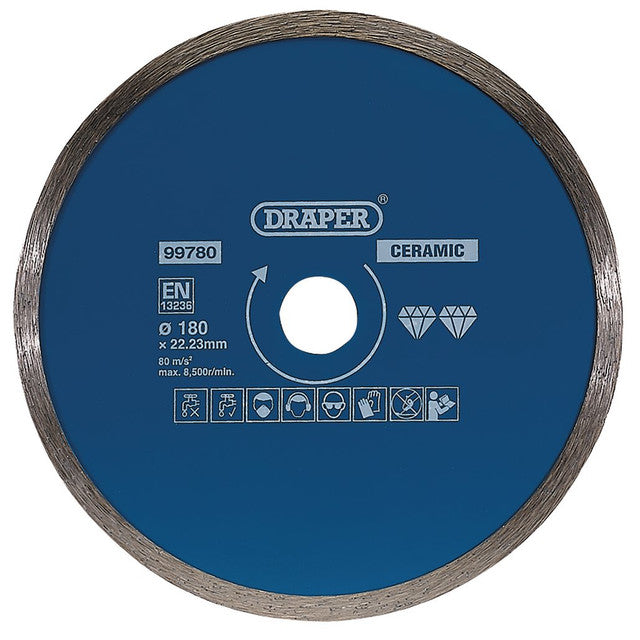 Draper Tools Continuous Diamond Blade, 180mm