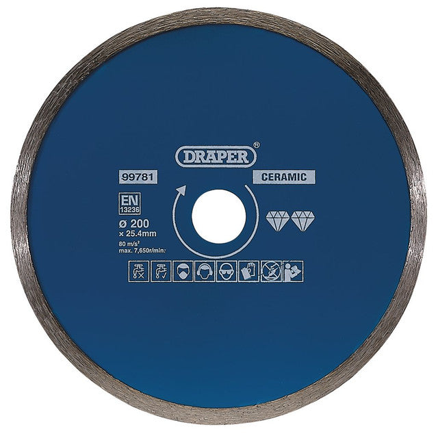 Draper Tools Continuous Diamond Blade, 200mm