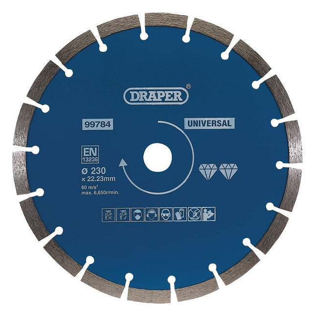 Draper Tools Segmented Diamond Blade, 230mm