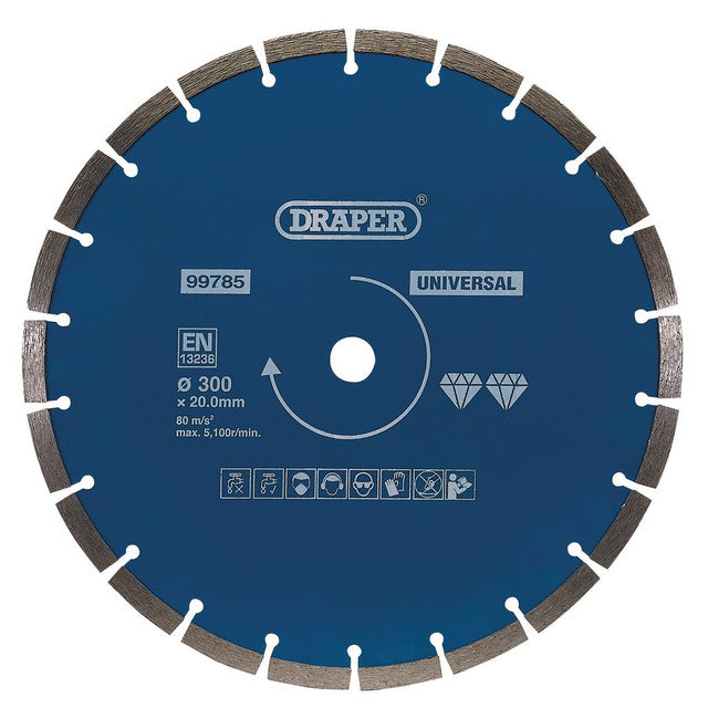 Draper Tools Segmented Diamond Blade, 300mm