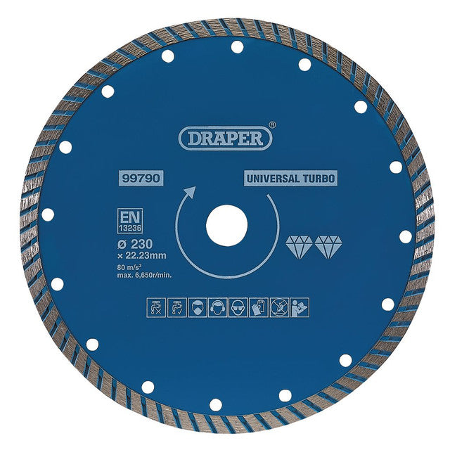 Draper Tools Turbo Diamond Blade, 230mm