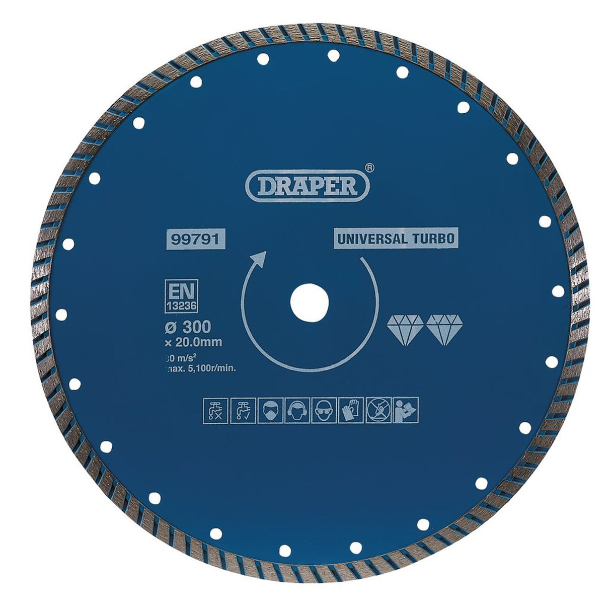 Draper Tools Turbo Diamond Blade, 300mm