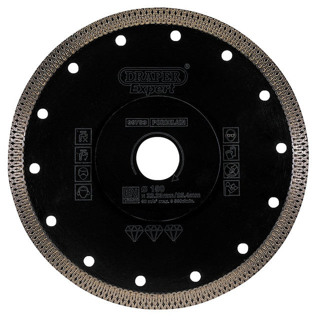 Draper Tools Expert Turbo-x Porcelain Diamond Blade, 180mm