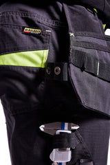 Blaklader Service Trousers with Stretch And Nail Pockets 1496 #colour_black-hi-vis-yellow