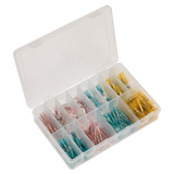 Sealey Adhesive Lined Heat Shrink Terminal Assortment 142pc Blue, Red & Yellow