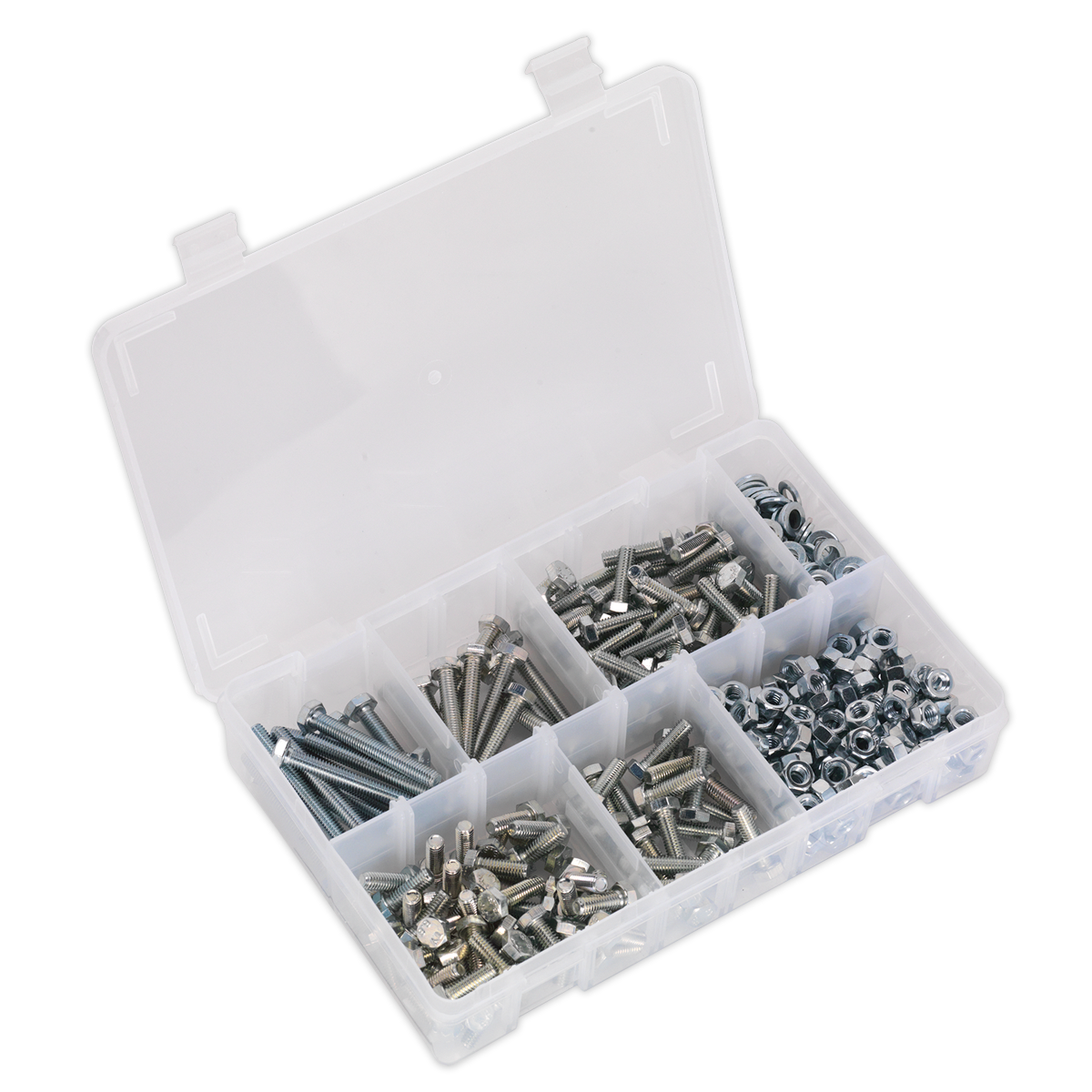 Sealey Setscrew, Nut & Washer Assortment 408pc High Tensile M6 Metric