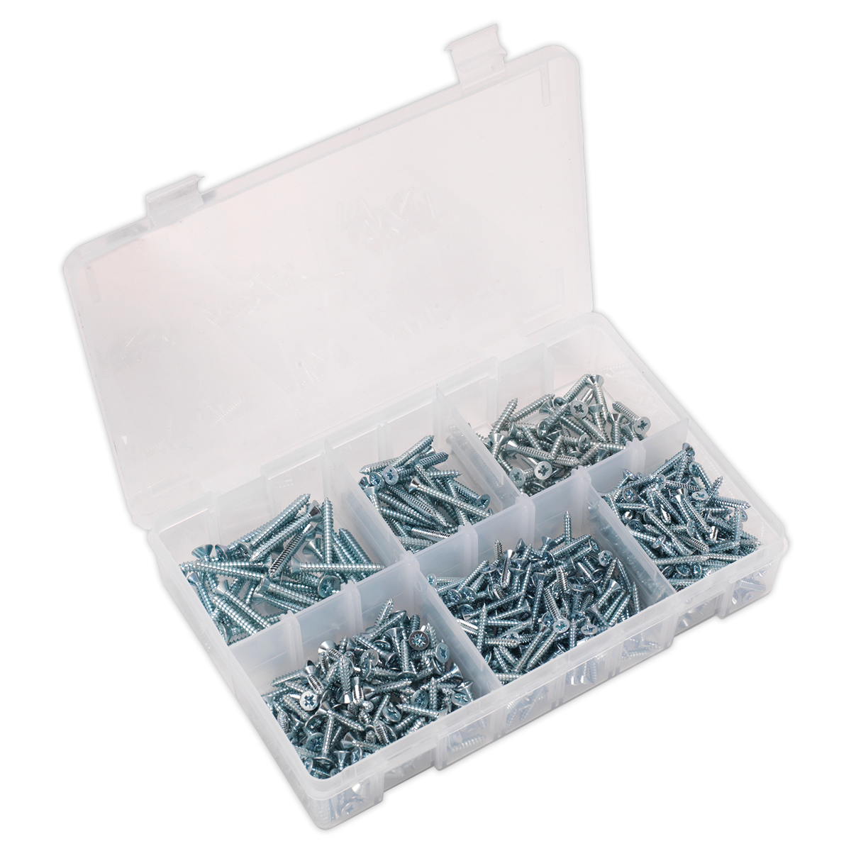 Sealey Self-Tapping Screw Assortment DIN 7982 510pc Countersunk Pozi Zinc