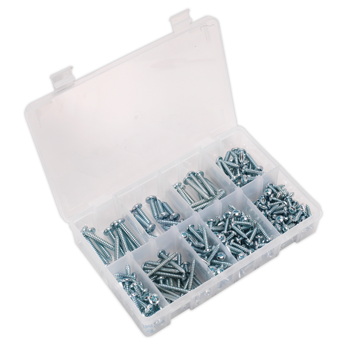 Sealey Self-Tapping Screw Assortment DIN 798CZ 305pc Pan Head Pozi Zinc